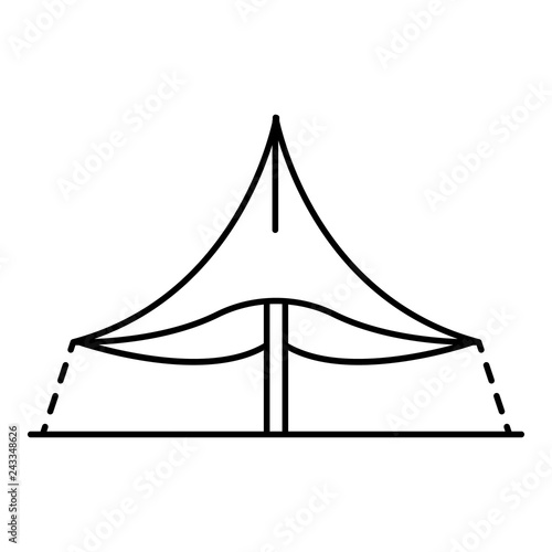 One pillar tent icon. Outline one pillar tent vector icon for web design isolated on white background