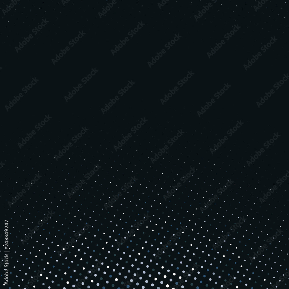 Vector abstract silver halftone pattern on black background. White luxury dotted design template