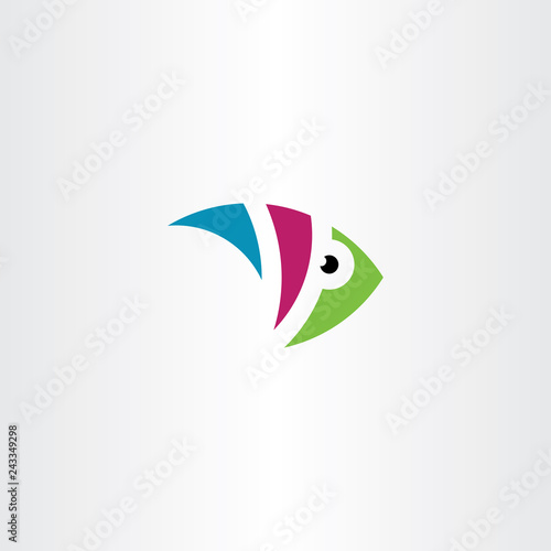 colorful aquarium fish logo icon vector symbol