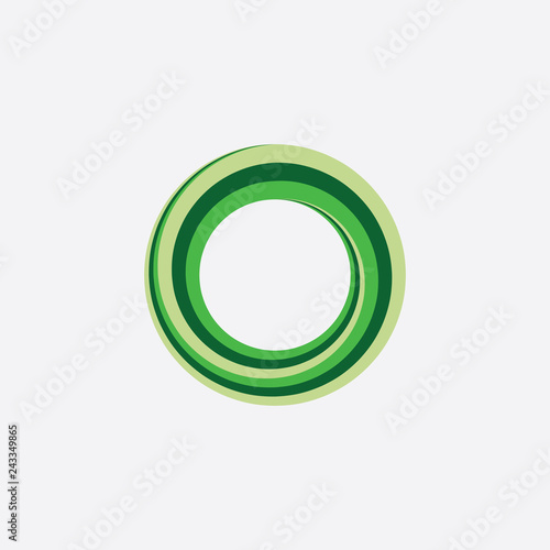 green circle looped spiral icon logo abstract background