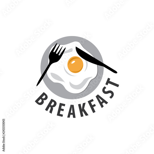 vector logo fried eggs for breakfast