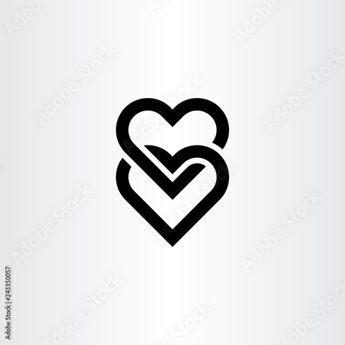 heart link black icon symbol vector element