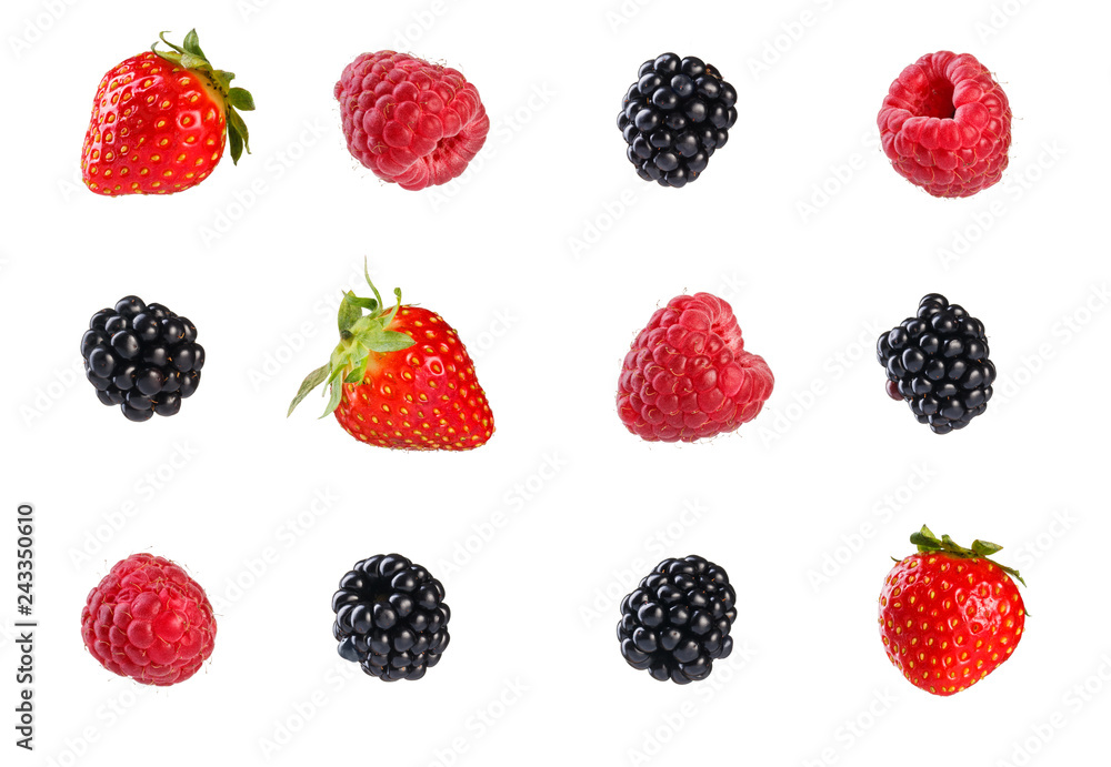 Collection of mixed berries. Collection of mixed berries.