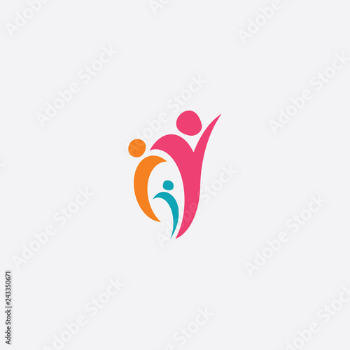 kindergarten symbol children care logo vector icon sign