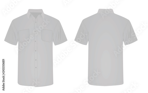 Grey short sleeve shirt. vector illustration