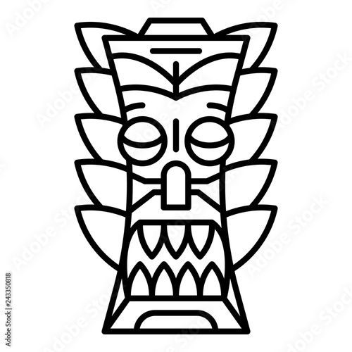Tribal idol icon. Outline tribal idol vector icon for web design isolated on white background