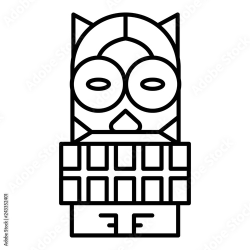 Maya wood idol icon. Outline maya wood idol vector icon for web design isolated on white background