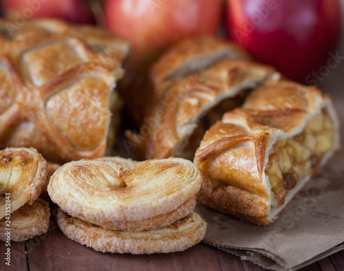 cake with Apple filling and pastry with apples