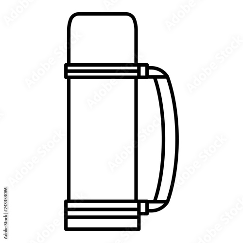 Thermos bottle icon. Outline thermos bottle vector icon for web design isolated on white background