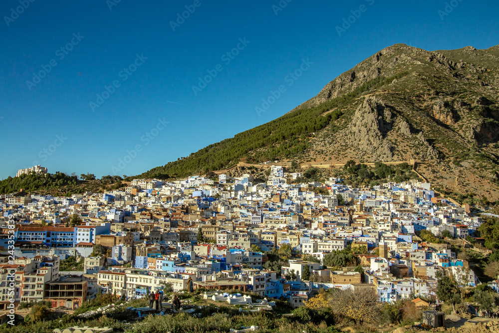 Panoramic view in Chefchaouen, Marocco
