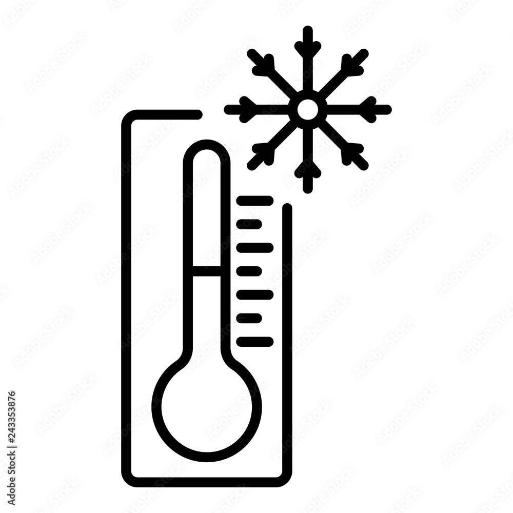 Minus thermometer icon. Outline minus thermometer vector icon for web design isolated on white background Minus thermometer icon. Outline minus thermometer vector icon for web design isolated on white background