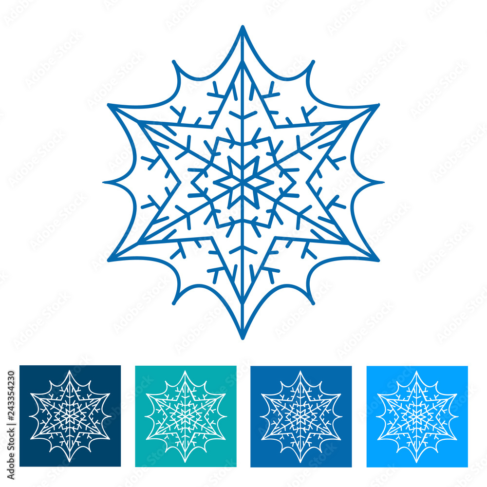 Blue Snowflake. New Year icon Blue Snowflake. New Year icon