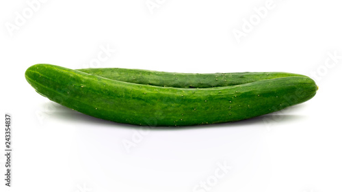 Japanese cucumber isolated from white background.