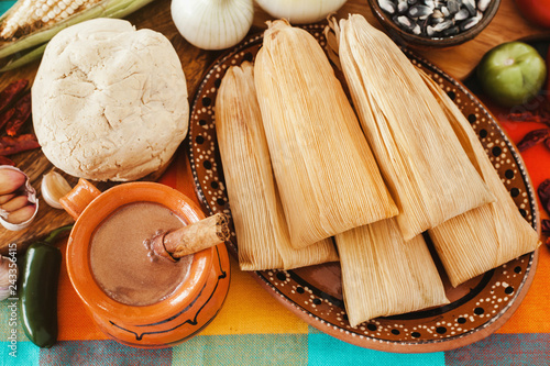 tamales mexicanos, mexican tamale ingredients, spicy food in mexico photo