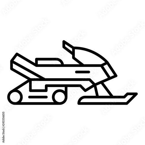 Snowmobile icon. Outline snowmobile vector icon for web design isolated on white background