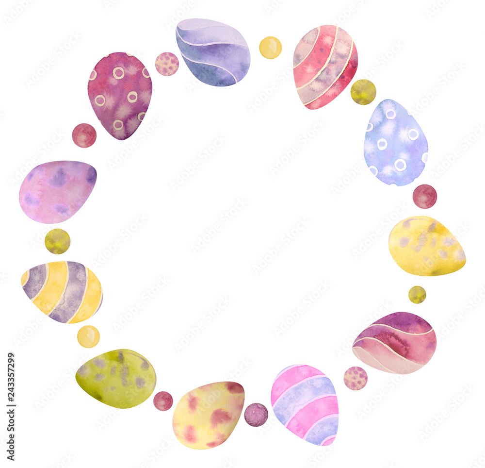 Watercolor hand drawn frame of happy easter. isolated on a white background. Ideal for invitation, greeting cards Watercolor hand drawn frame of happy easter. isolated on a white background. Ideal for invitation, greeting cards