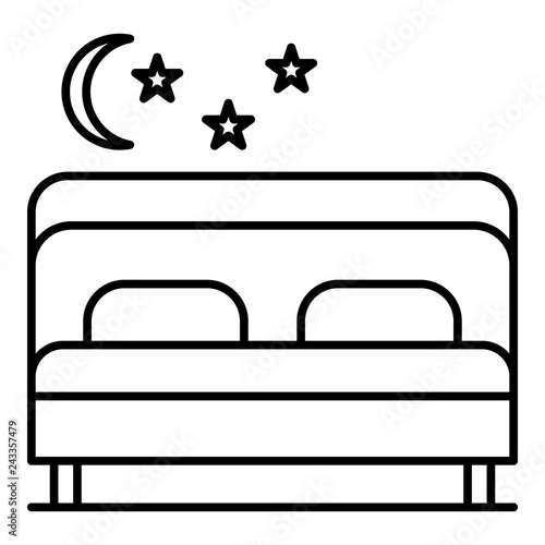 Pension bedroom icon. Outline pension bedroom vector icon for web design isolated on white background