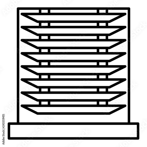 Horizontal jalousie icon. Outline horizontal jalousie vector icon for web design isolated on white background