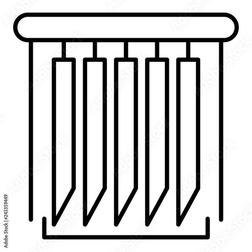 Vertical jalousie icon. Outline vertical jalousie vector icon for web design isolated on white background