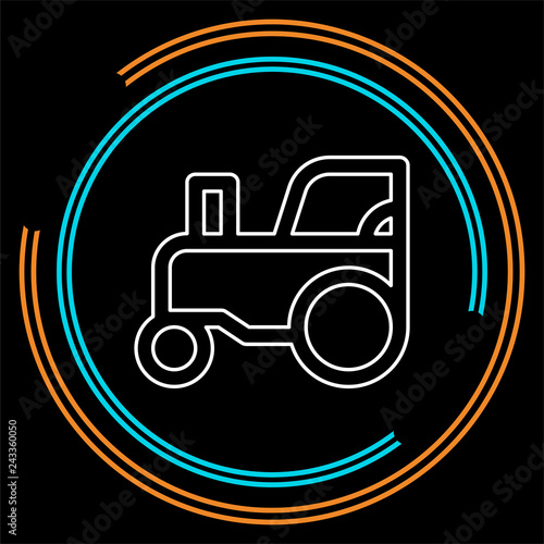 vector Tractor illustration, farm vehicle