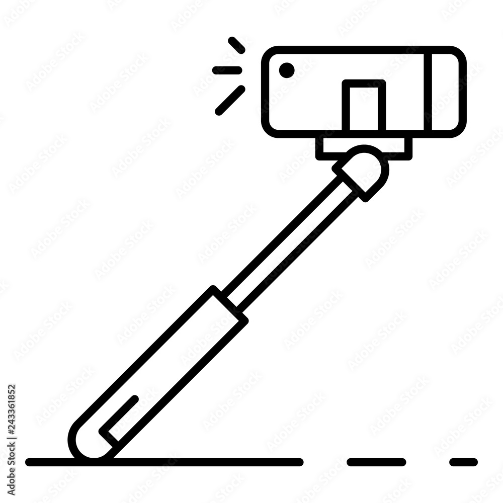 Modern selfie stick icon. Outline modern selfie stick vector icon for web  design isolated on white background Stock Vector | Adobe Stock