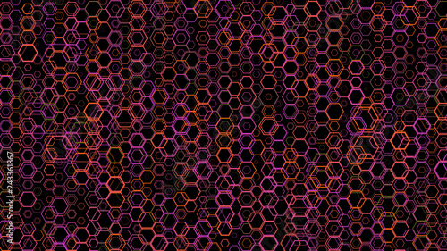 Abstract background pattern with a variety of hexagons.