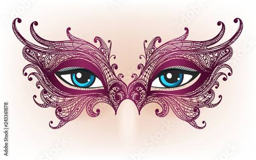 Female Eyes in Lace Mask