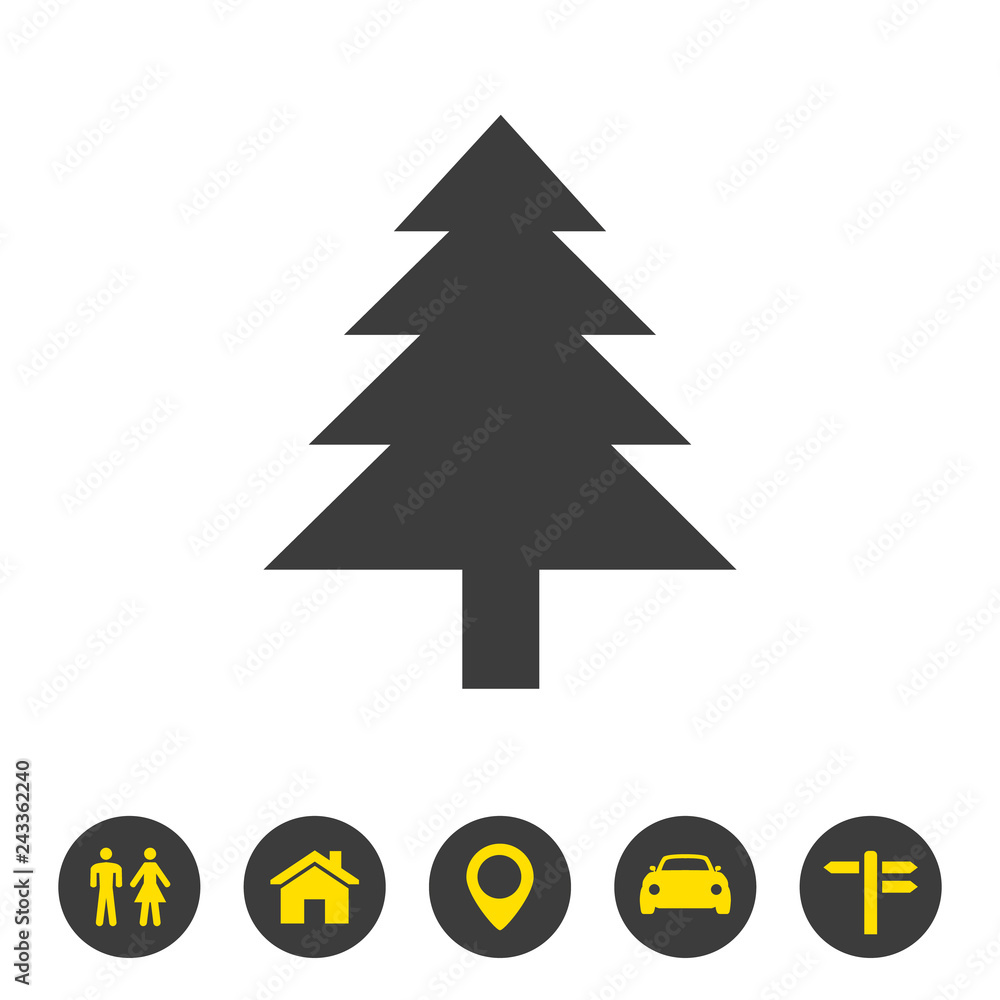 Obraz premium Tree icon on white background.