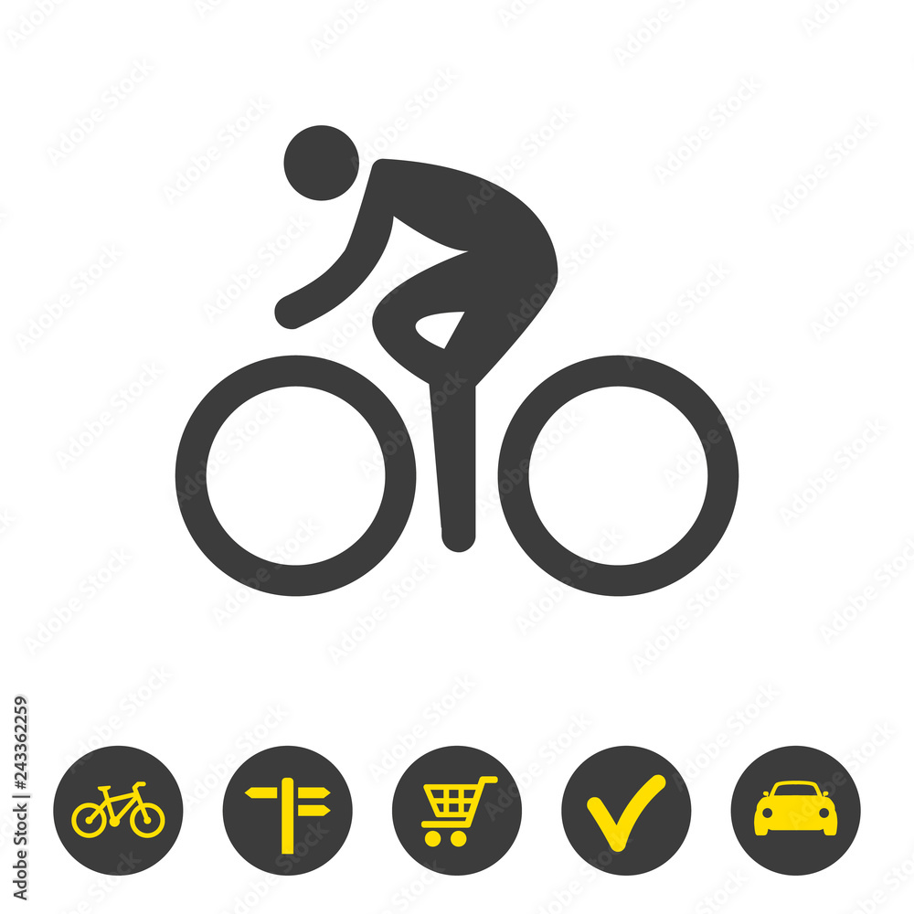 Bicycle icon on white background. Bicycle icon on white background.