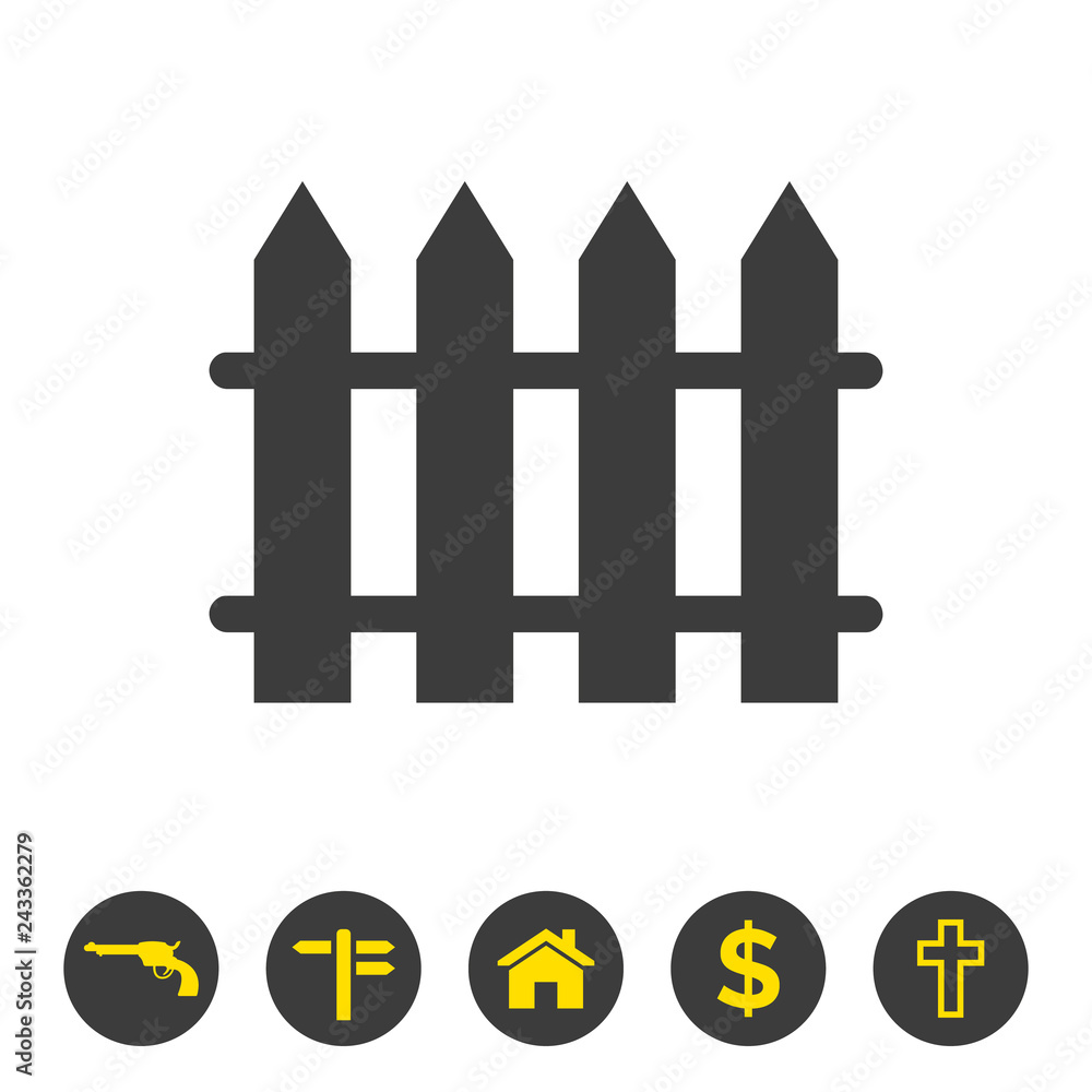 Fence icon on white background. Fence icon on white background.