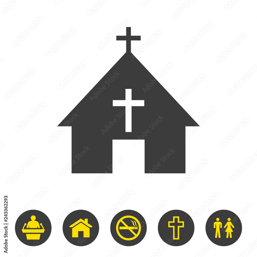 Church icon on white background.