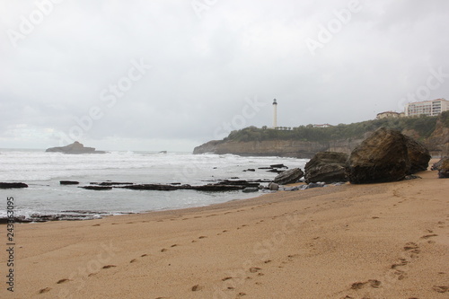 Beach with lighthouse