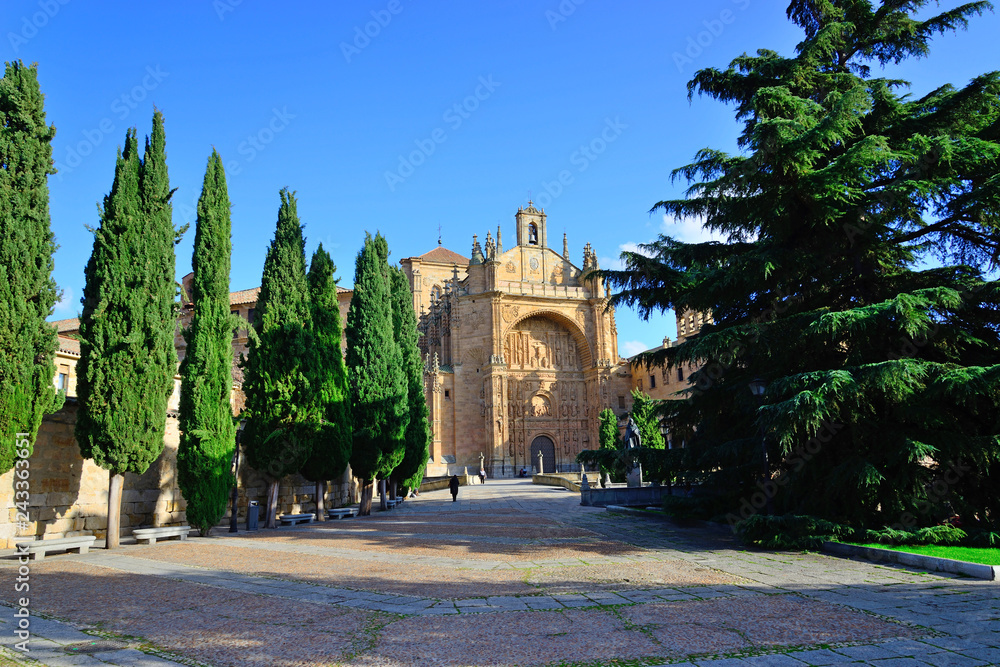 Salamanca, Spain - November 15, 2018: Convent of San Esteban in Salamanca.