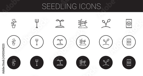 seedling icons set