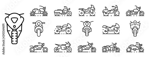 Obraz na plátně Motorbike icons set