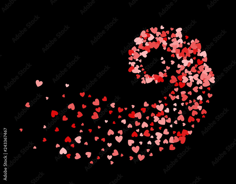Abstract decoration vortex of hearts Abstract decoration vortex of hearts