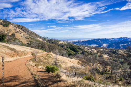 Hiking trail in Mt Diablo State Park, Contra Costa county, San Francisco bay area, California