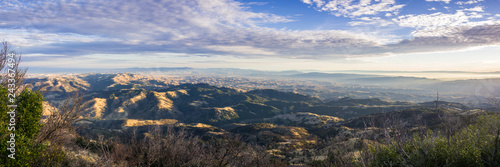 Photography Panoramic view at sunset from the summit of Mt Diablo,  Pleasanton, Livermore an