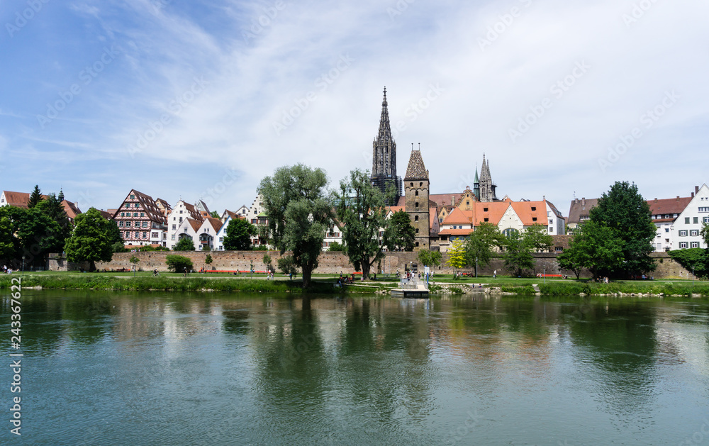 Panorama from the city Ulm with cathedral Baden-Wurttemberg Germany
