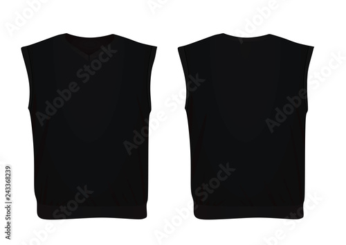 Black sleeveless sweater. vector illustrtion