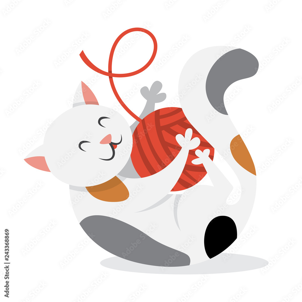 Cute funny cat playing with a toy Cute funny cat playing with a toy
