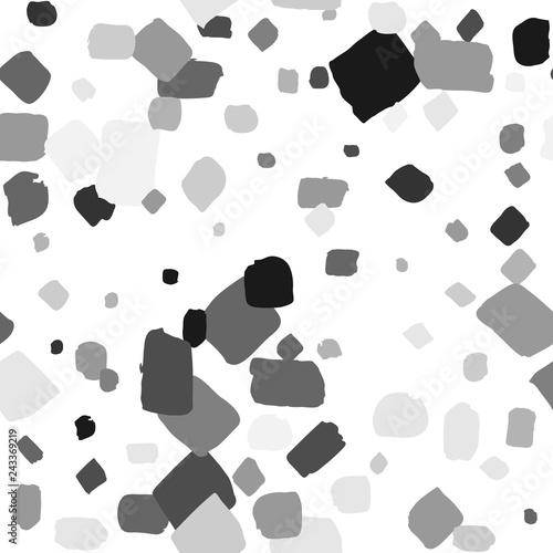 Patterno terrazzo-style. Geometric abstract shapes. Vector hand drawn pattern grey collor, eps 10