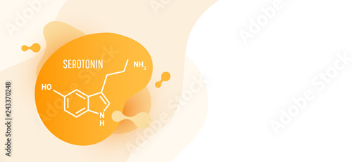 Serotonin hormone structural chemical formula 