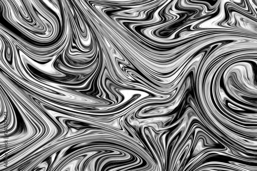 Abstract Gray Black and White Marble Ink Pattern Background. Liquify