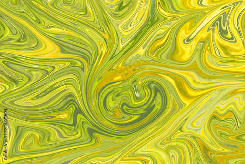 Watercolor Poisonous Background. Toxic Bright Abstraction. Fluorescent Paint. Digital Background With Liquify Flow.