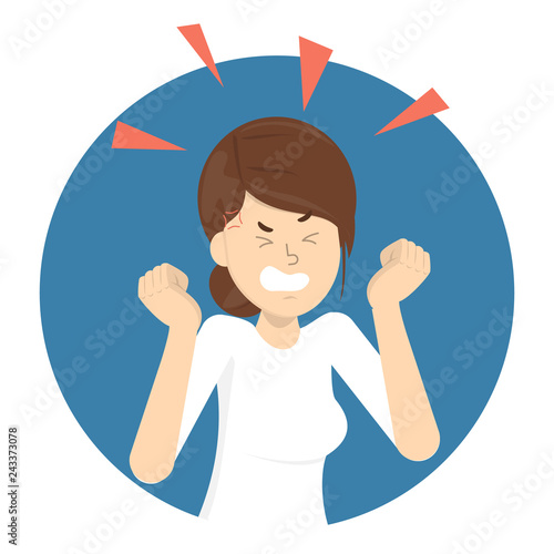 Angry woman. Bad emotion and expression on face