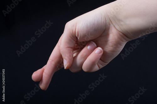 Crossed fingers sign superstition luck or lie gesture