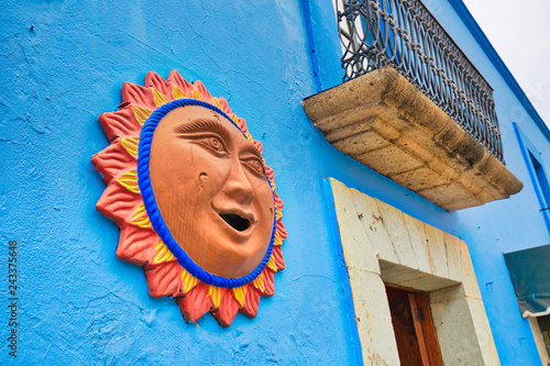 Oaxaca, Scenic old city streets and colorful colonial buildings in historic city center photo