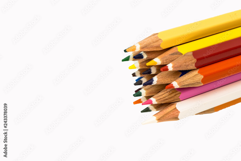 Obraz premium color pencils isolated on white background