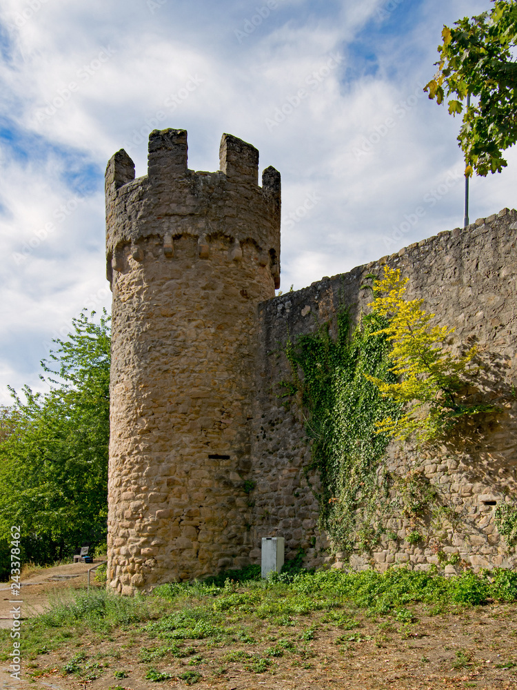 Wachturm der Starkenburg in Heppenheim an der Bergstraße, Hessen, Deutschland 